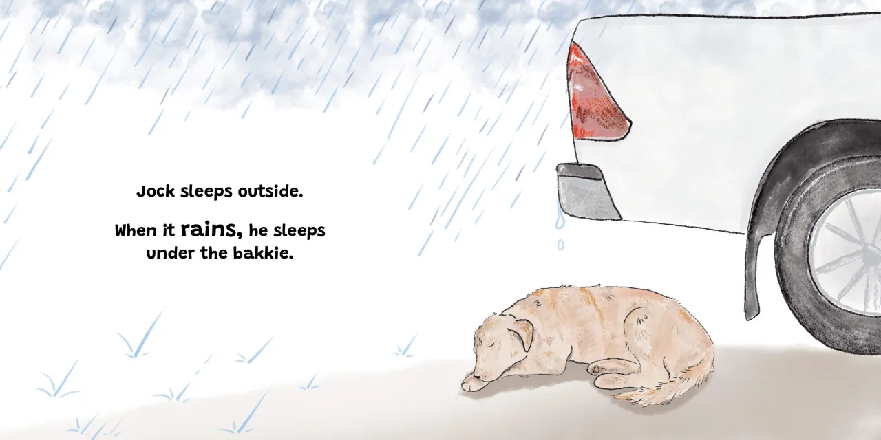 Jock and Me — illustrated spread 9 of 12. Official Book Dash page image with embedded story text and artwork.