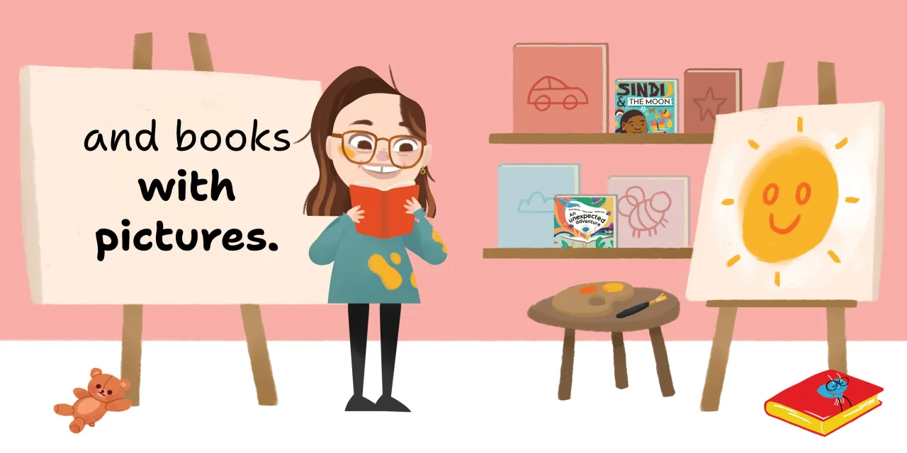 Julia Loves Books — illustrated spread 3 of 12. Official Book Dash page image with embedded story text and artwork.