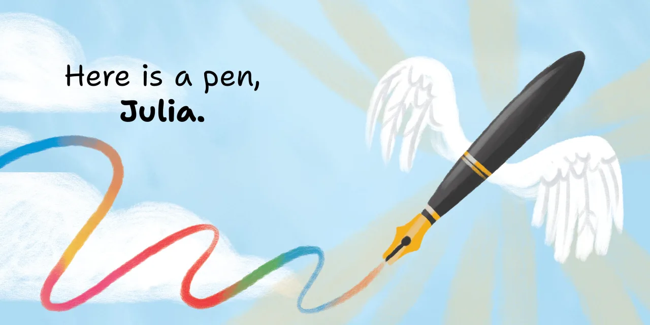 Julia Loves Books — illustrated spread 11 of 12. Official Book Dash page image with embedded story text and artwork.