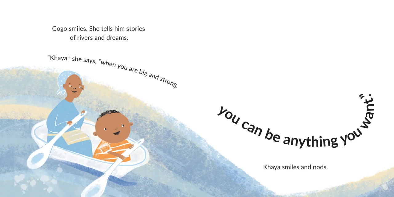 Khaya Wants to Row — illustrated spread 3 of 12. Official Book Dash page image with embedded story text and artwork.