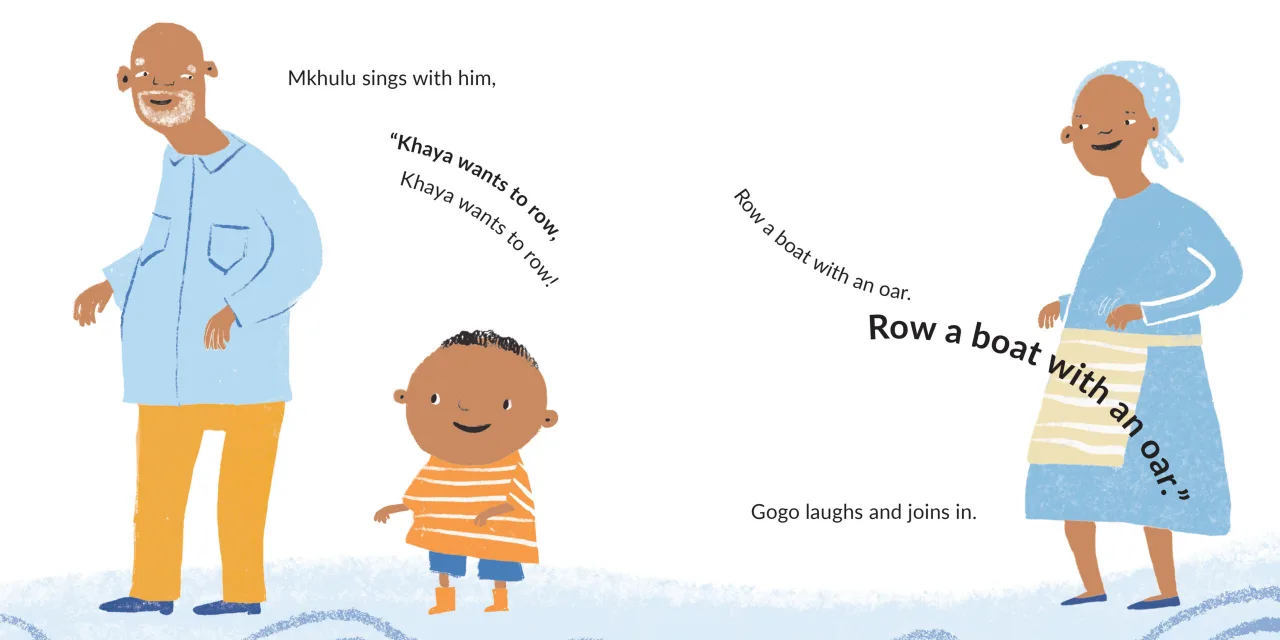 Khaya Wants to Row — illustrated spread 6 of 12. Official Book Dash page image with embedded story text and artwork.