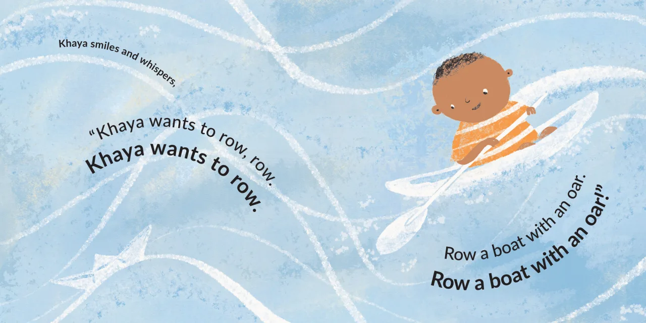 Khaya Wants to Row — illustrated spread 12 of 12. Official Book Dash page image with embedded story text and artwork.