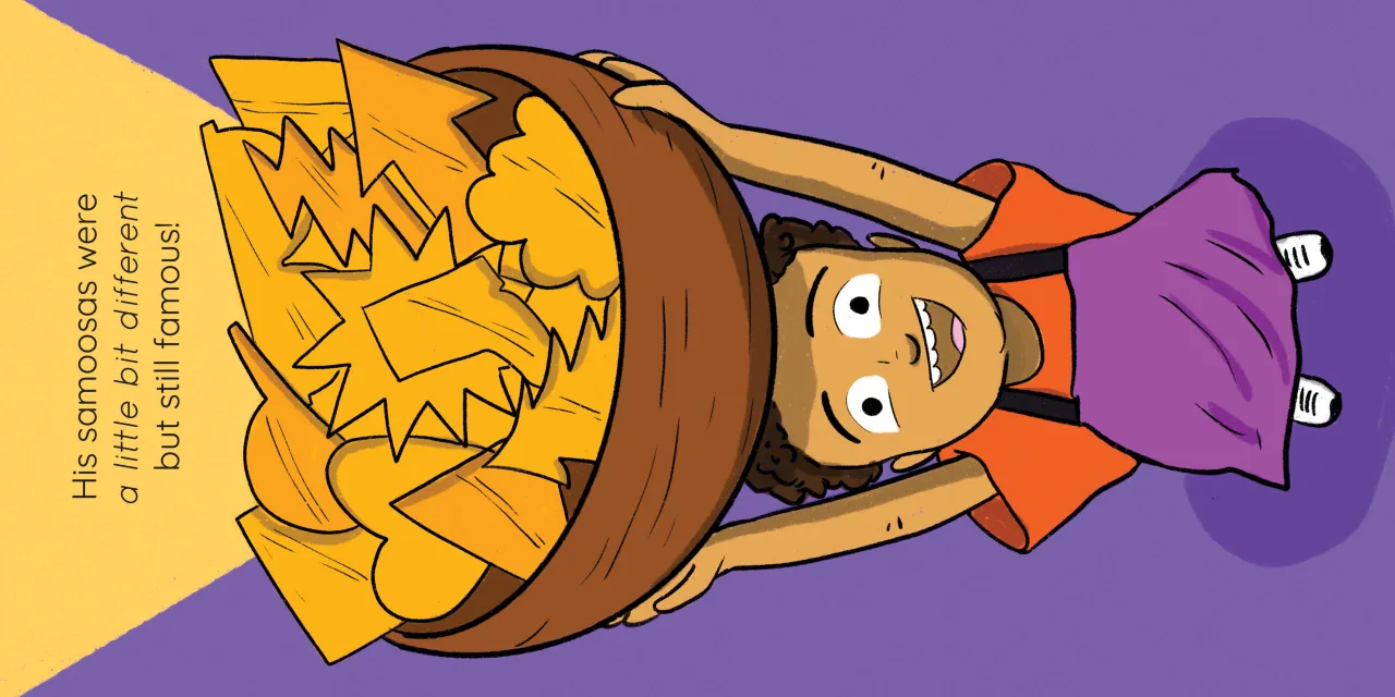 Samoosas! — illustrated spread 12 of 12. Official Book Dash page image with embedded story text and artwork.