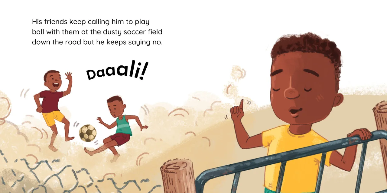 Tata comes home — illustrated spread 2 of 12. Official Book Dash page image with embedded story text and artwork.
