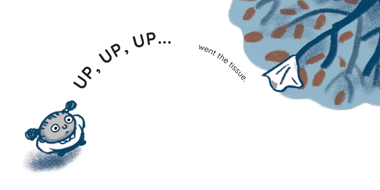 Thuli’s Tissue — illustrated spread 5 of 12. Official Book Dash page image with embedded story text and artwork.