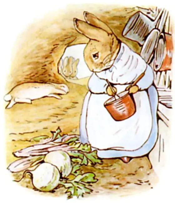 Peter flopped down on the soft sand floor of the rabbit-hole.