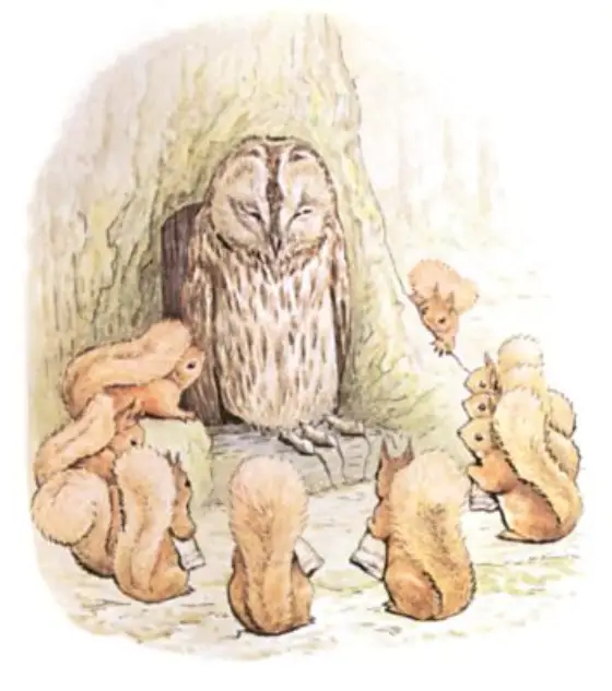 Beatrix Potter's picture for the passage: They also took with them an offering of three…