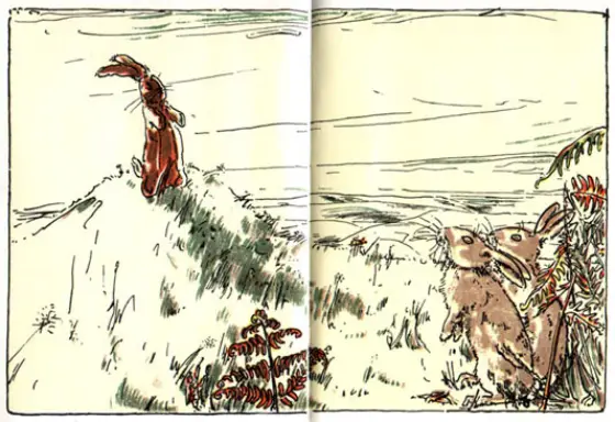 The Velveteen Rabbit lying in the bracken on a summer evening.